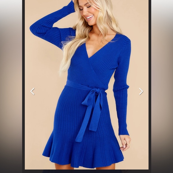 Making Moves Royal Blue Sweater Dress, NWT - Picture 1 of 5